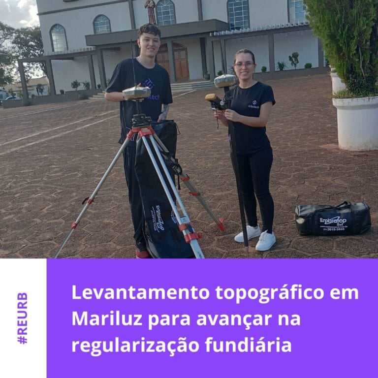 Levantamento topográfico em Mariluz para avançar na regularização fundiária