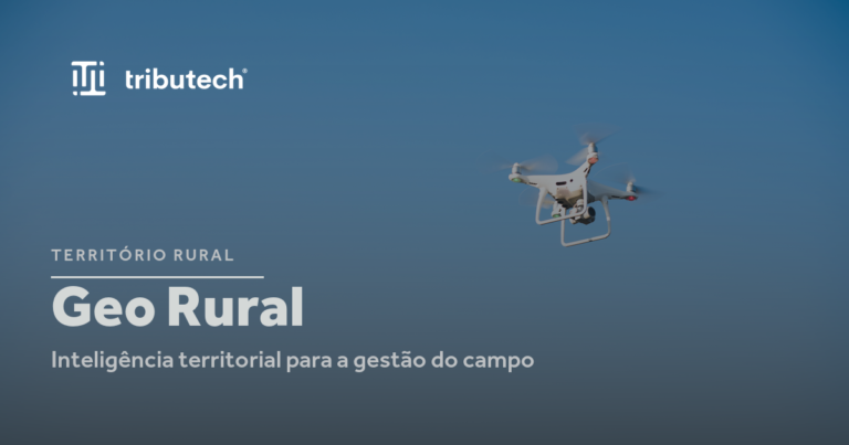 Drone em levantamento aéreo, ilustrando o Geo Rural e a gestão do território rural